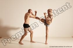 Underwear Martial art Man - Man White Moving poses Athletic Short Blond Dynamic poses Academic